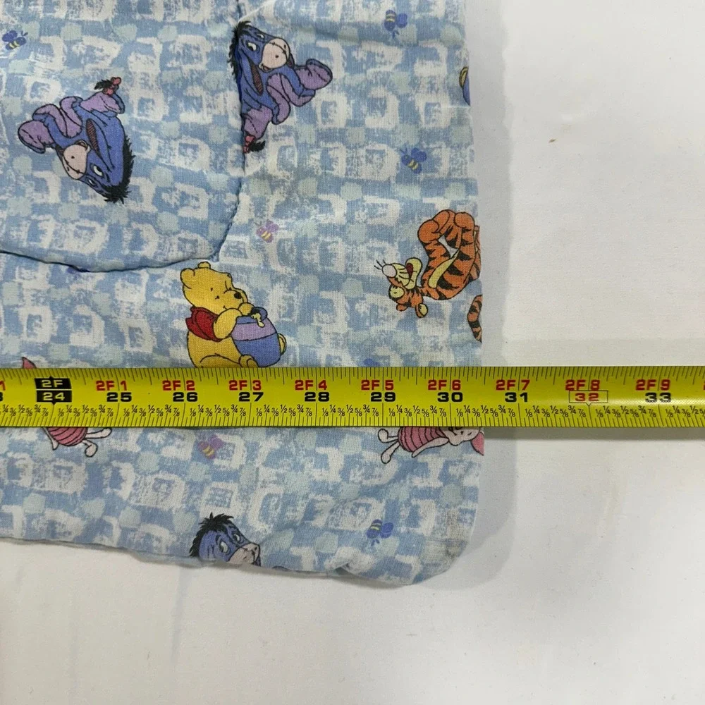 Disney Pooh Baby Crib Comforter Vintage Blue Cotton Winnie Tigger Eeyore 90s